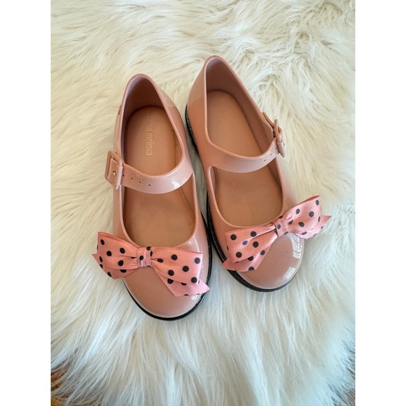 Mini Melissa pink bow shoes size 10 GUC‎ - Picture 1 of 7